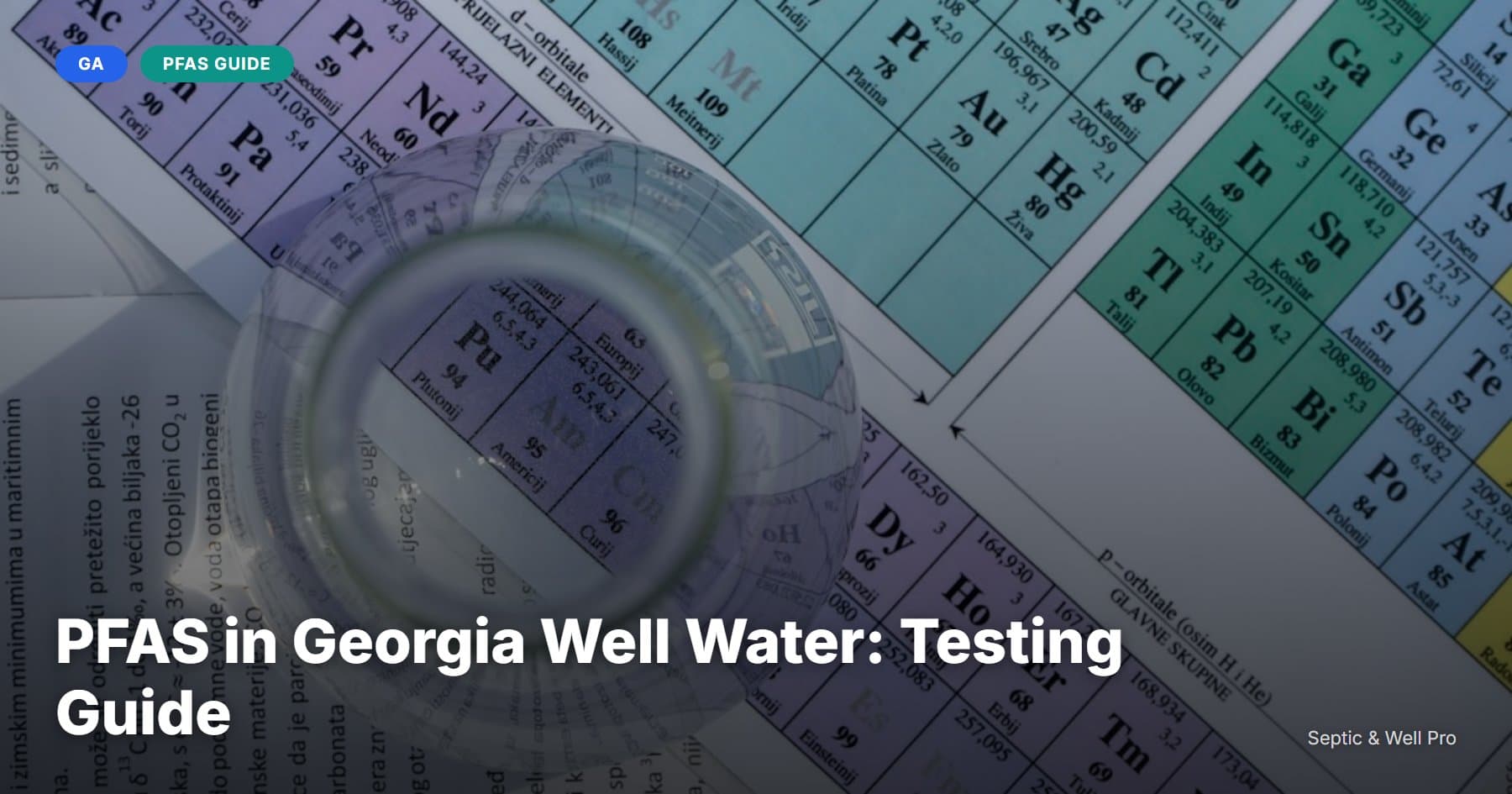 PFAS in Georgia Well Water: Testing Guide