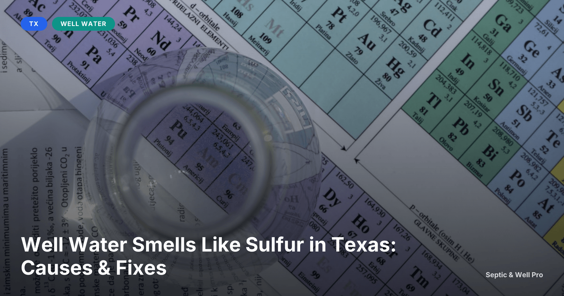 Well Water Smells Like Sulfur in Texas: Causes & Fixes